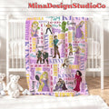 Personalized Disney Tangled Blanket, Watercolor Disney Princess Rapunzel Blanket, Rapunzel Birthday Girl Gift Home Decor, Baby Girl Blanket