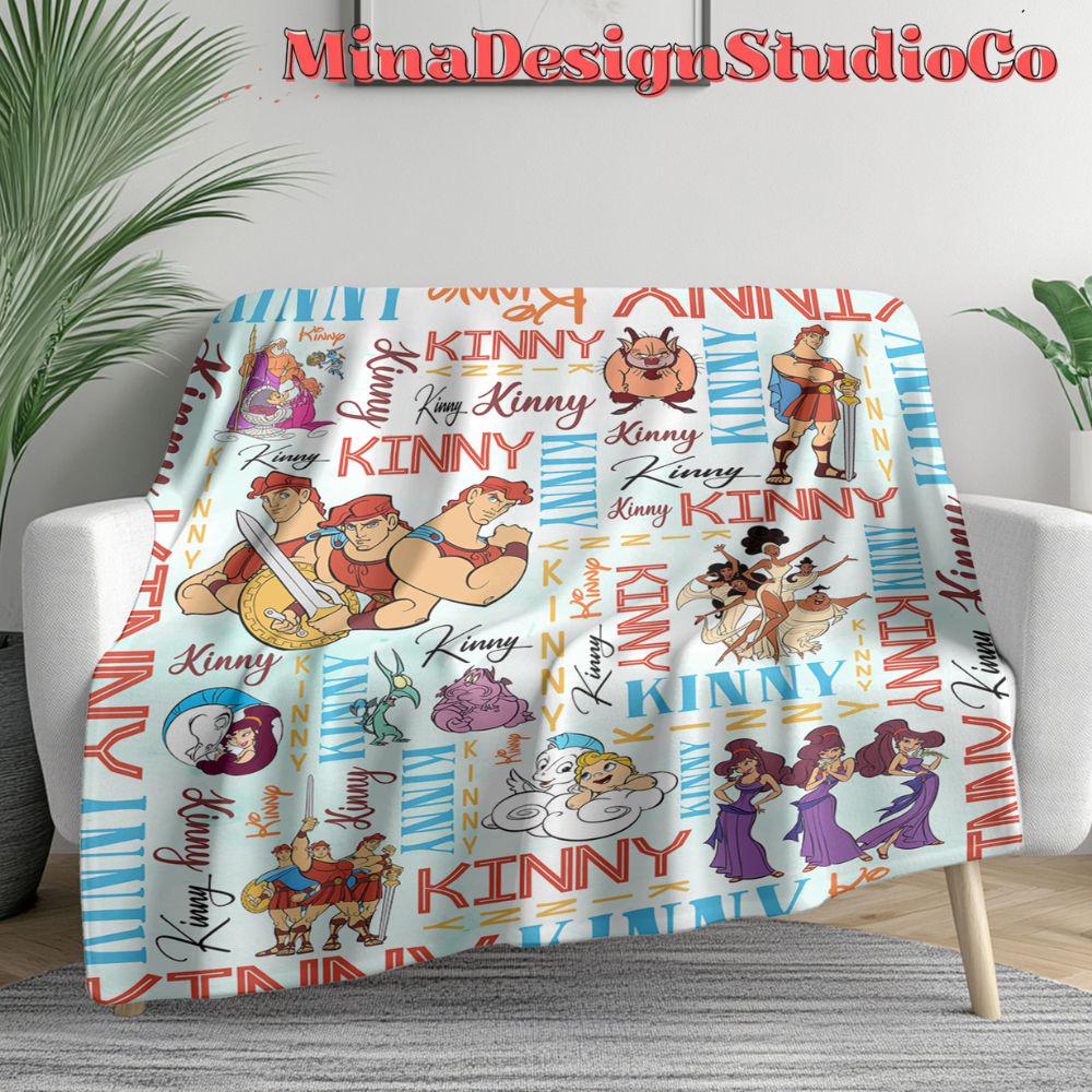 Personalized Watercolor Disney Hercules Blanket, Hercules Megara Hades Home Decor, Hercules Birthday Boy Blanket, Hercules Diva The Muses