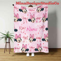 Personalized Watercolor Pink Coquette Bows Disney Minnie Daisy Blanket, Birthday Girl Gift Home Decor, Baby Girl Blanket, Minnie Mouse Gifts