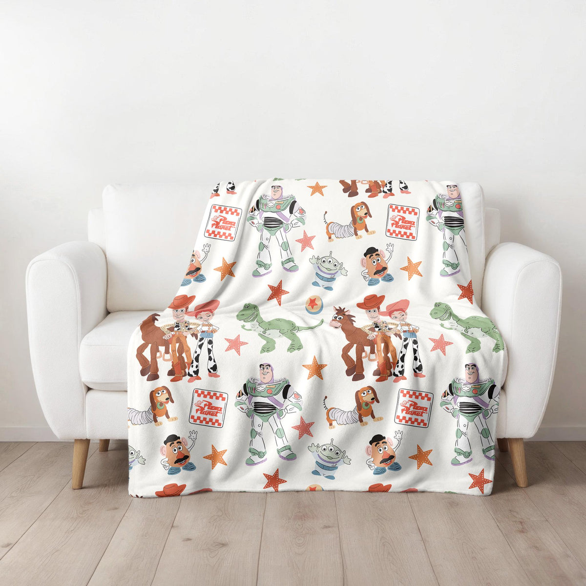 Velveteen Blanket, Toy Story Nursery Decor, Gift for Baby, Plush Throw, Kids Room Decoration, Baby Shower Present
