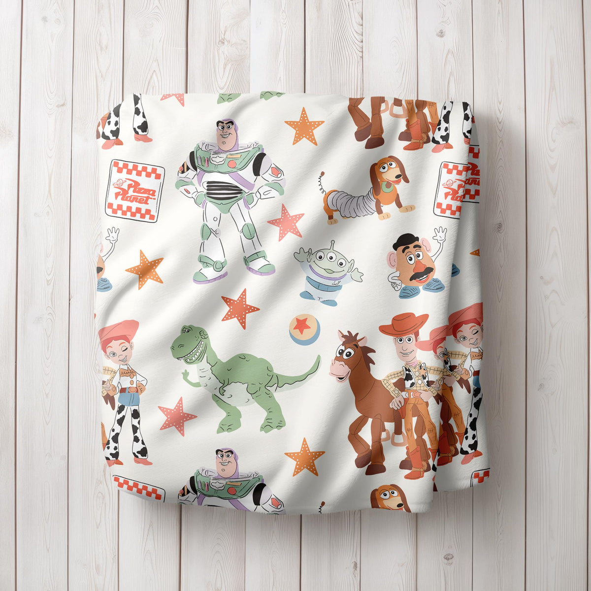 Velveteen Blanket, Toy Story Nursery Decor, Gift for Baby, Plush Throw, Kids Room Decoration, Baby Shower Present