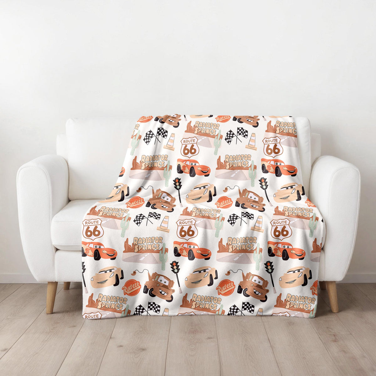 Disney Cars Velveteen Plush Blanket, Kids gifts, baby shower gifts, baby blanket with lighting McQueen and tow mater