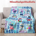 Personalized Disney Stitch Blanket, Ohana Means Family Lilo & Stitch Cosplay Disney Princess Blanket, Birthday Boy, Birthday Girl Home Decor