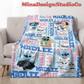 Personalized Stitch Cosplay Disney Star Wars Blanket, Galaxy's Edge Star Wars Birthday May The Force be With You, Stitch Family Home Decor