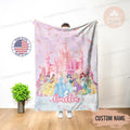 Custom Name Disney Princess Blanket Styles , Gift for Daughter, Birthday Gift Idea, Chibi Princess Blanket, Gift for Her, New Bedroom Decor