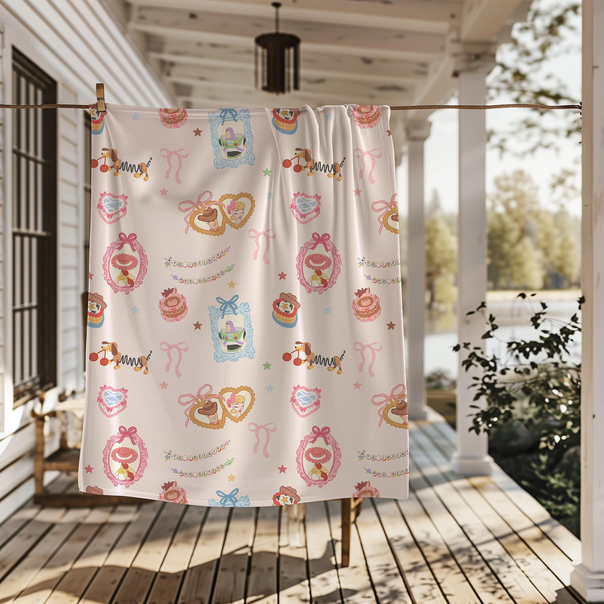 Plush Blanket, Girls Coquette Toy Story Blanket, Soft Warm Throw for Kids, Children's Bedroom Decor, Holiday or Birthday Gift Idea