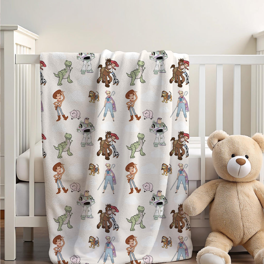 Toy Story Baby Blanket, Baby Shower Gift, Customizable Blanket, Disney Blanket, Disney Home Decor, Woody and Buzz Blanket, Sherpa Blanket