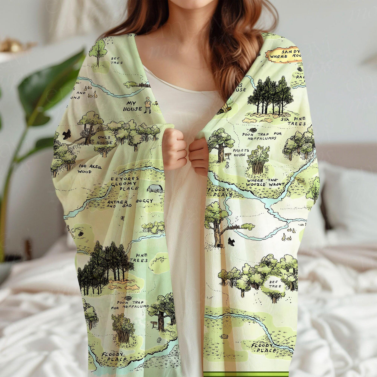 Vintage Hundred Acre Wood Blankets, Pooh Bear Blanket, Fantasy Map Winnie The Pooh Blanket for Kids, Winnie Pooh Blanket, Disney Blankets