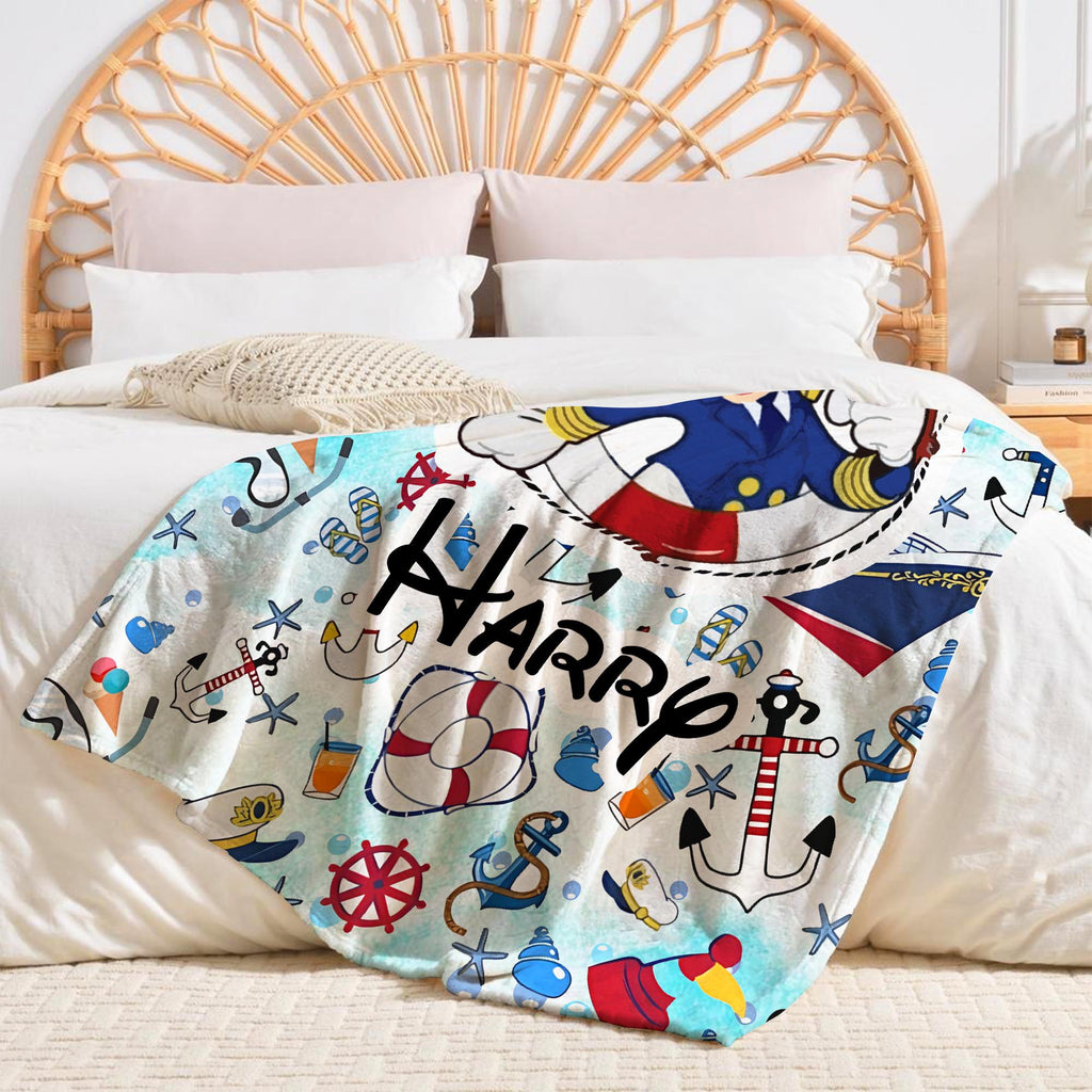 Personalized Mickey and Friends Cruise Blanket, Custom Kids Name gift, Disney Family Cruise Trip 2025 blankets, Disney Wish Dream Magic