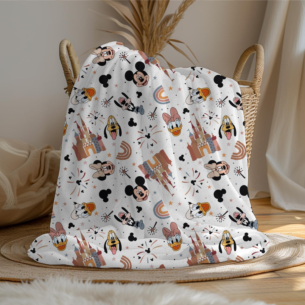 Mickey Castle Baby Blanket, Baby Shower Gift, Customizable Blanket, Disney Blanket, Disney Home Decor, Castle Blanket, Sherpa Blanket
