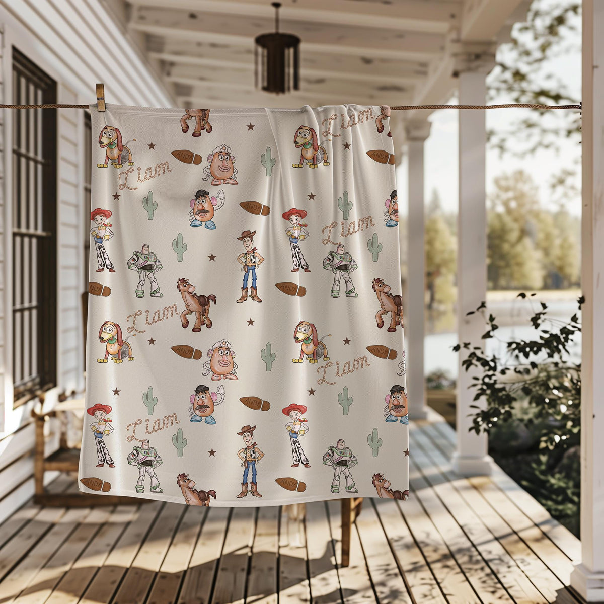 Personalized Toy-Inspired Velveteen Plush Blanket, Cozy Kids Blanket, Perfect Gift for Birthdays, Baby Showers, Playrooms, Nursery