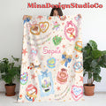 Personalized Coquette Bows Disney Toy Story Blanket, Buzz Lightyear Woody Jessie Bo Peep Rex Birthday Girl/Boy Home Decor, Family Blanket