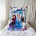 Personalized Disney Frozen Blanket, Custom Name gift, Elsa Anna Blanket, Disney Princess Blanket, Frozen Elsa Throw, Anna Elsa Bruni Olaf