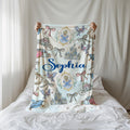 Coquette Princess Cinderella Personalized Blanket, Custom Name gift, Disney Princess Blanket, Cinderella Bows Throw, Bibbidi Bobbidi Boo