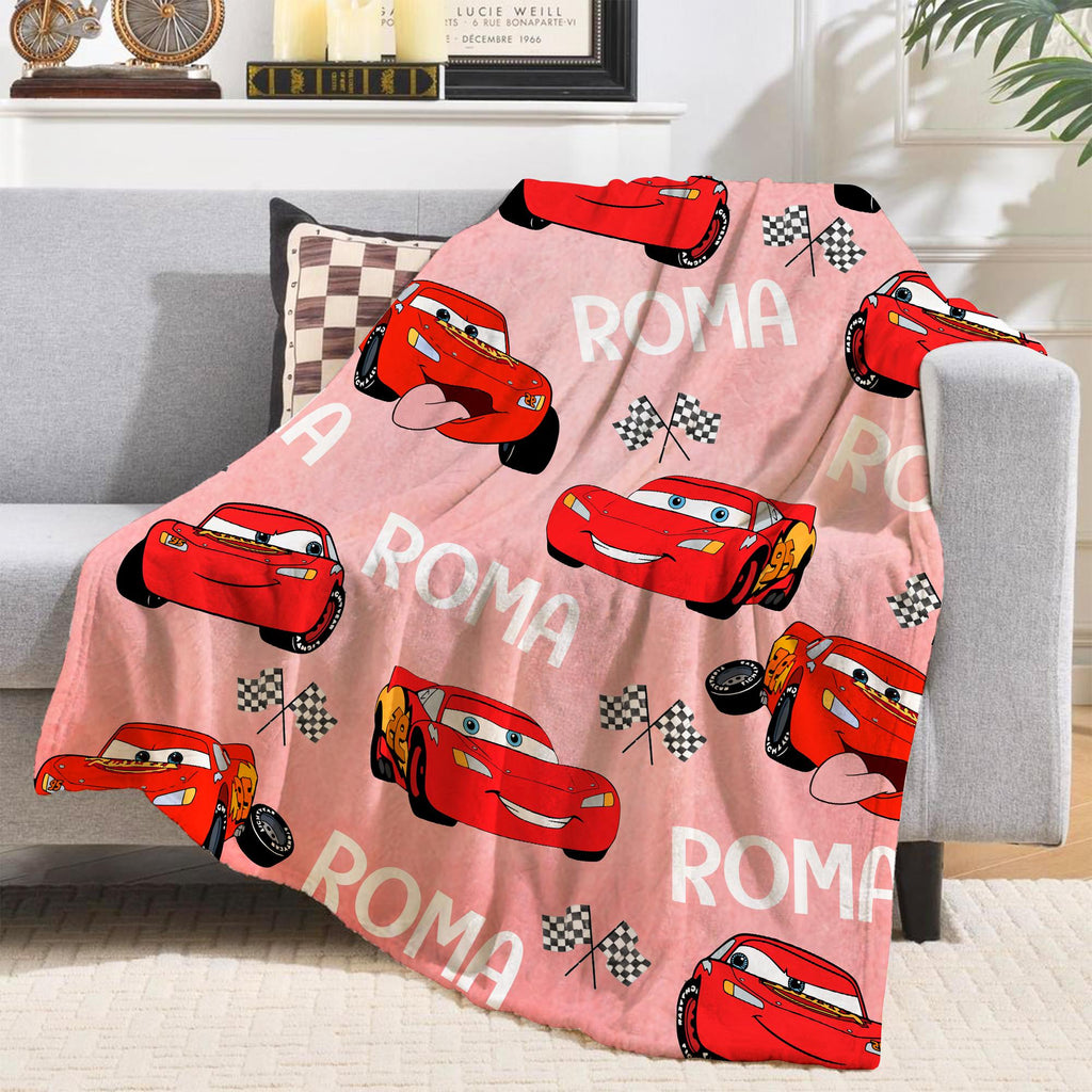 Personalized Lightning Mcqueen Blanket, Custom Name MCQueen Blanket, Disney Pixar Cars Blankets, Radiator Springs Throw, Piston cup Blanket