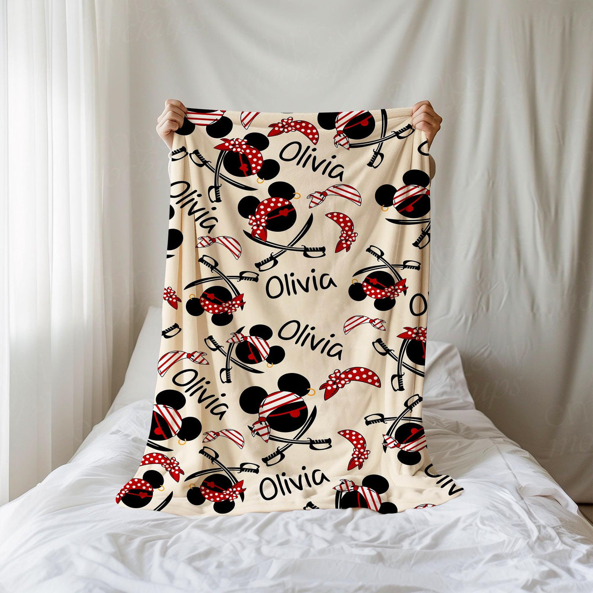 Custom Mickey Pirates Blanket, Disney Family Cruise Trip blankets, Disney Wish Dream Magic, Cruise Birthday Gifts, Mickey Cruise Blankets