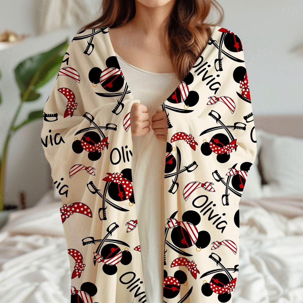 Custom Mickey Pirates Blanket, Disney Family Cruise Trip blankets, Disney Wish Dream Magic, Cruise Birthday Gifts, Mickey Cruise Blankets