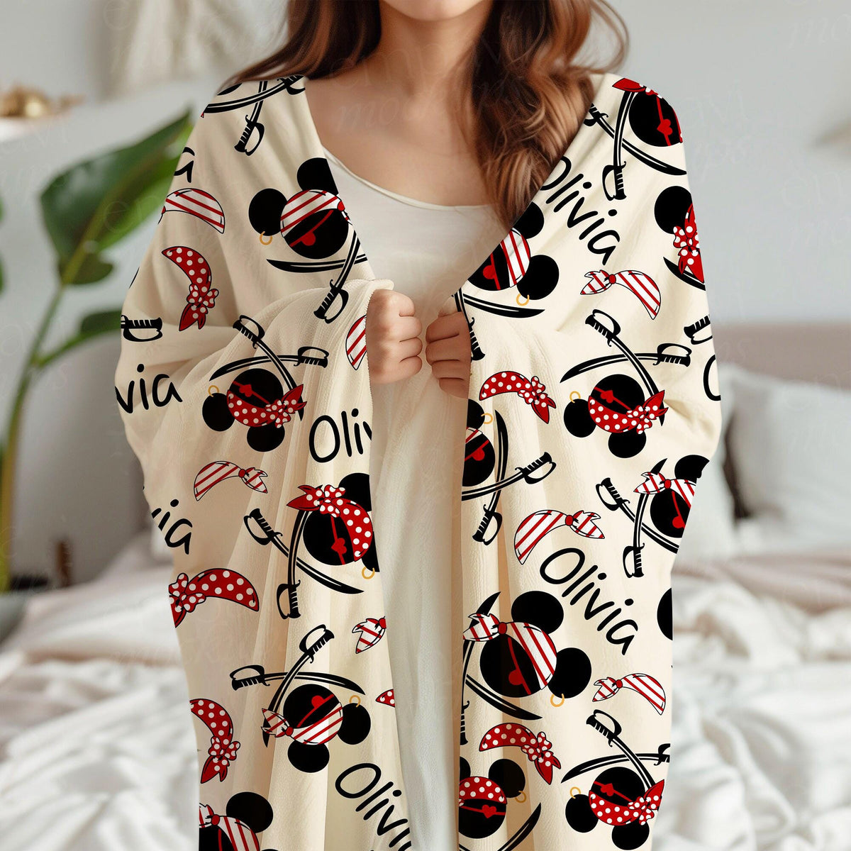 Custom Mickey Pirates Blanket, Disney Family Cruise Trip blankets, Disney Wish Dream Magic, Cruise Birthday Gifts, Mickey Cruise Blankets