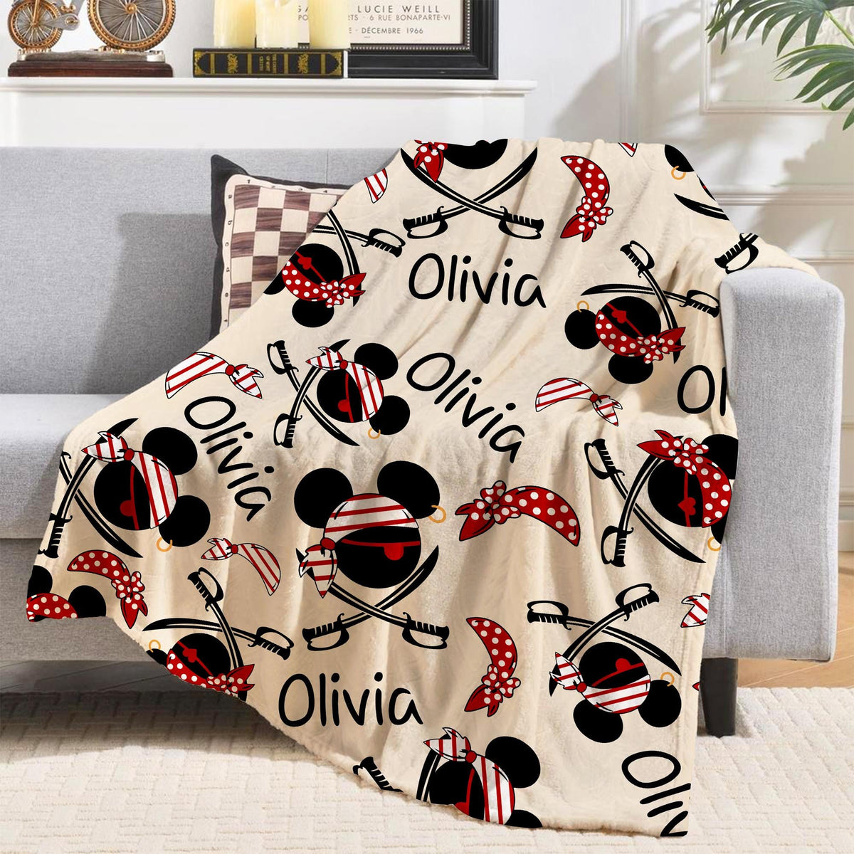 Custom Mickey Pirates Blanket, Disney Family Cruise Trip blankets, Disney Wish Dream Magic, Cruise Birthday Gifts, Mickey Cruise Blankets