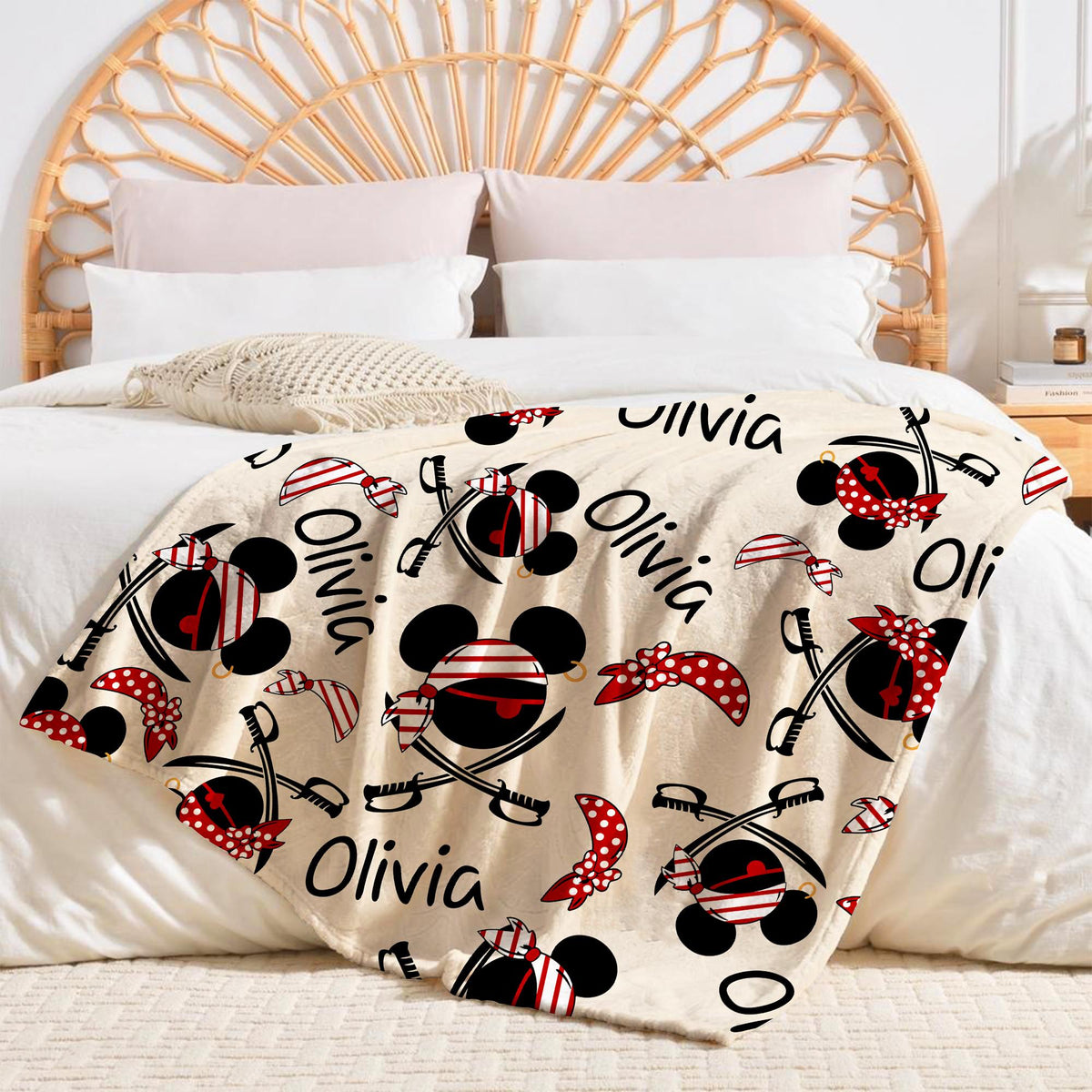 Custom Mickey Pirates Blanket, Disney Family Cruise Trip blankets, Disney Wish Dream Magic, Cruise Birthday Gifts, Mickey Cruise Blankets