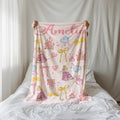 Watercolor Coquette Bows Disney Princess Blanket, Custom Aurora Blanket, Sleeping Beauty Throw, Princess Birthday Girl Gift, Princess Bows
