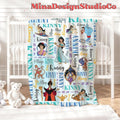 Personalized Watercolor Disney Aladdin Blanket, Disney Princess Jasmine Blanket, Aladdin Genie Jafar Birthday Girl Birthday Boy Home Decor
