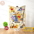 Personalized Watercolor Winnie the Pooh Baby blanket, Pooh Bear and friends blanket, Birthday gift for her/him From Mom, Kids Adults blanket