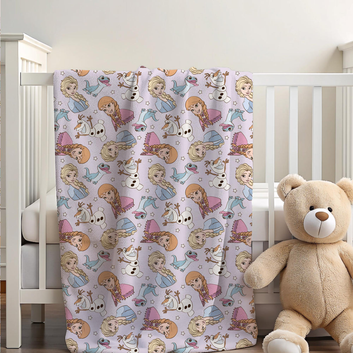 Frozen Baby Blanket, Baby Shower Gift, Customizable Blanket, Disney Blanket, Disney Home Decor, Ana and Elsa Blanket, Sherpa Blanket