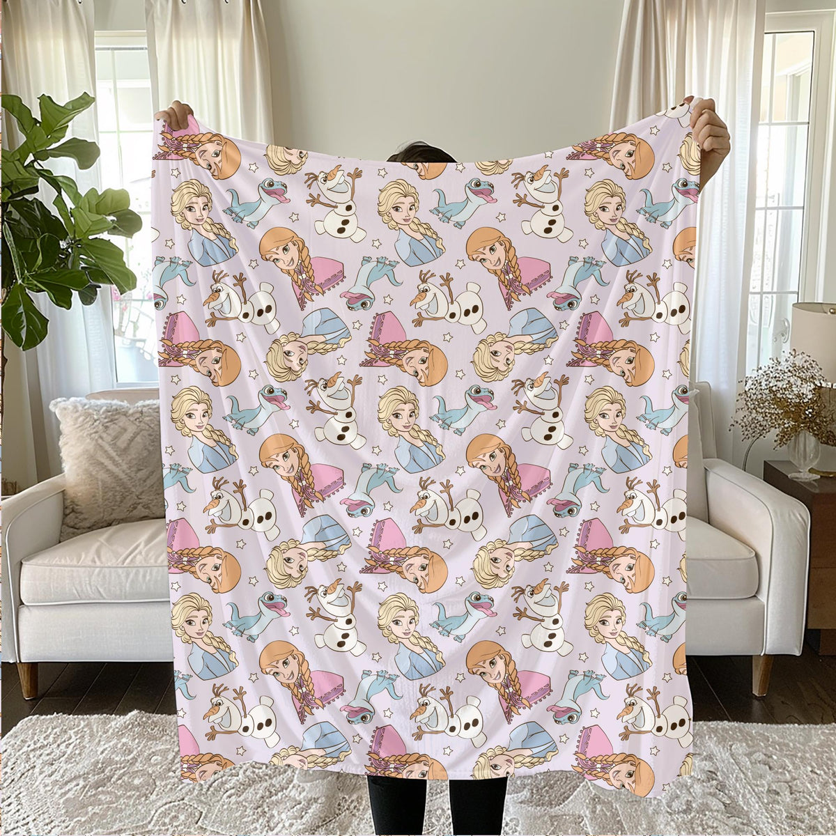 Frozen Baby Blanket, Baby Shower Gift, Customizable Blanket, Disney Blanket, Disney Home Decor, Ana and Elsa Blanket, Sherpa Blanket