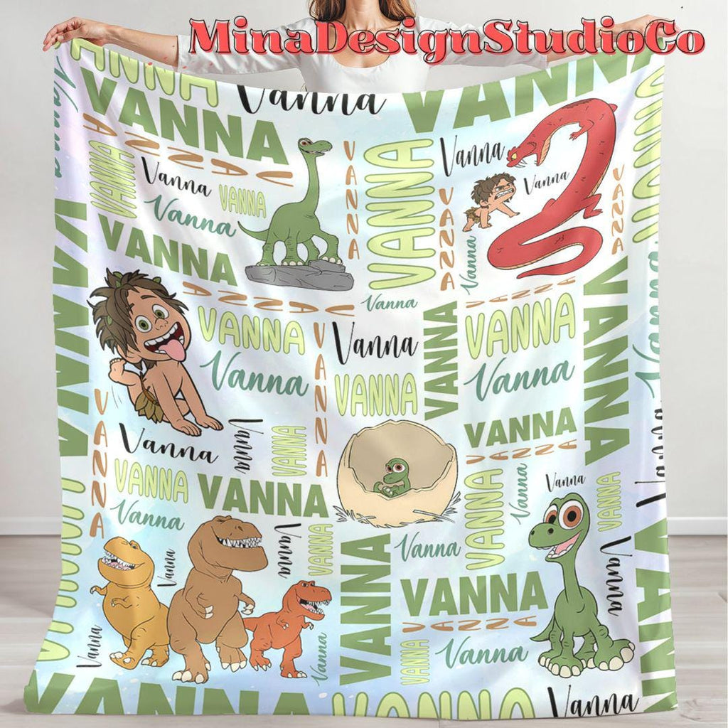 Personalized Watercolor Disney The Good Dinosaur Blanket, Arlo Spot Dinosaur Birthday Boy, Birthday Girl, Dinosaur Lovers Family Home Decor
