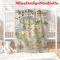 Never Grow Up Disney Peter Pan Neverland Map Blanket, Peter Pan Wendy Tinker Bell Neverland Gift, Captain Hook Pirate Family Home Decoration