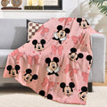 Mickey Coquette Bow Blanket, Personalized Pink Disney Mickey Blankets, Custom Kids Name gift, Magical Mouse blankets, Mickey Mouse Blankets