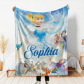 Personalized Coquette Princess Cinderella Blanket, Custom Name Throw, Disney Princess Blanket, Cinderella Bows Throw, Bibbidi Bobbidi Boo