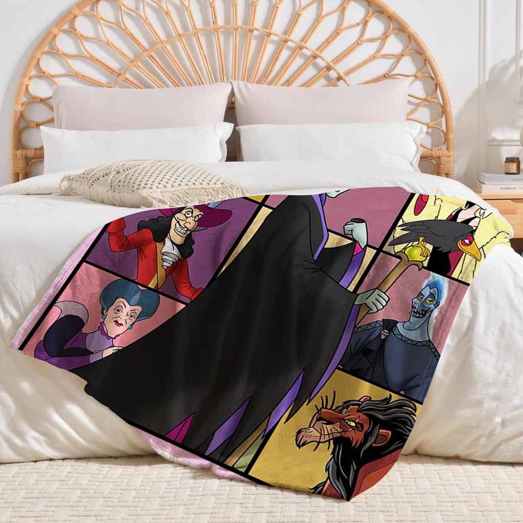 Disney Villains Evil Tour Blanket, Disney Evil Queens Throw, Villains Characters Blanket, Evil Friend Gift, Descendants Disney Witch Blanket