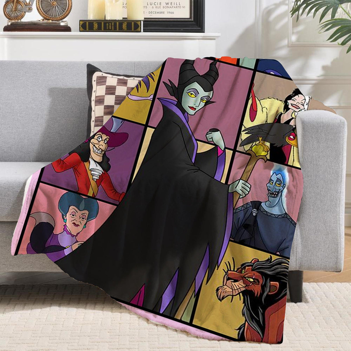 Disney Villains Evil Tour Blanket, Disney Evil Queens Throw, Villains Characters Blanket, Evil Friend Gift, Descendants Disney Witch Blanket