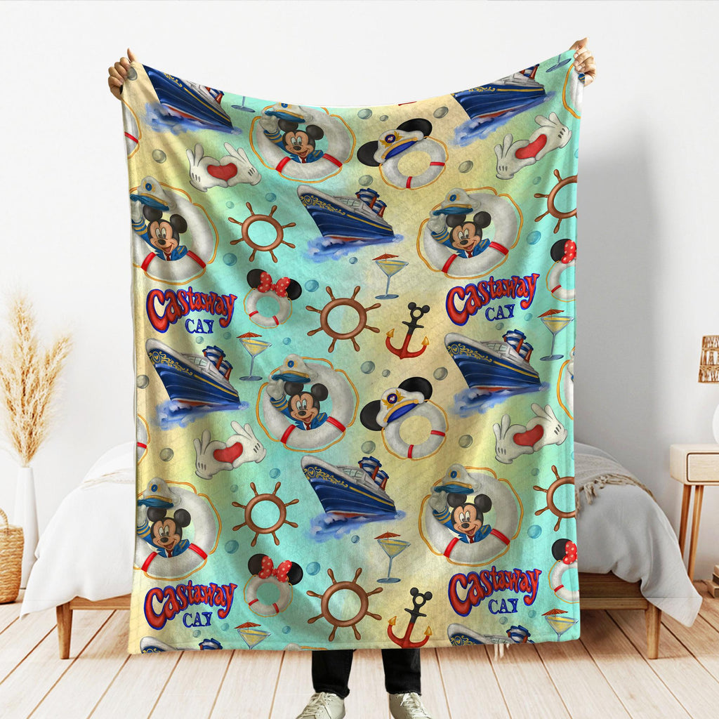 Disney Mickey and Friends Cruise Blanket, Disney Family Cruise Trip 2025 blankets, Disney Wish Dream Magic, Mickey Pirates Blankets