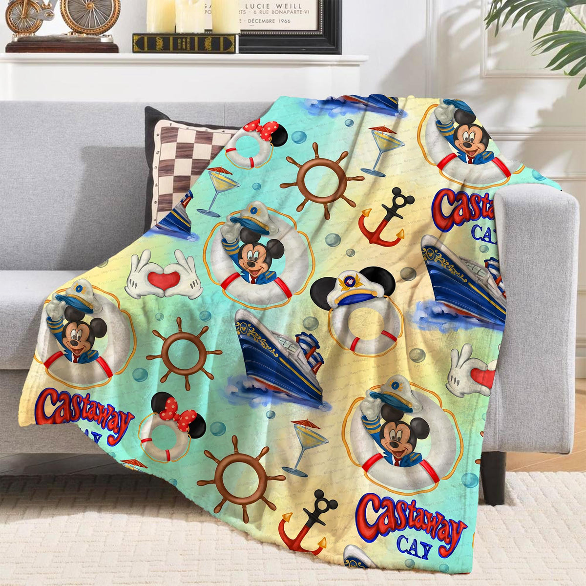 Disney Mickey and Friends Cruise Blanket, Disney Family Cruise Trip 2025 blankets, Disney Wish Dream Magic, Mickey Pirates Blankets