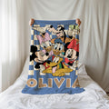 Custom Retro Mickey & Co 1928 Blanket, Mickey Mouse Throw, Magical Blanket, Disney Throw, Disneyworld Throw, Mickey And Friends Blanket