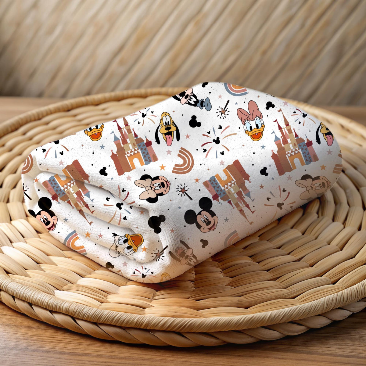 Mickey Castle Baby Blanket, Baby Shower Gift, Customizable Blanket, Disney Blanket, Disney Home Decor, Castle Blanket, Sherpa Blanket