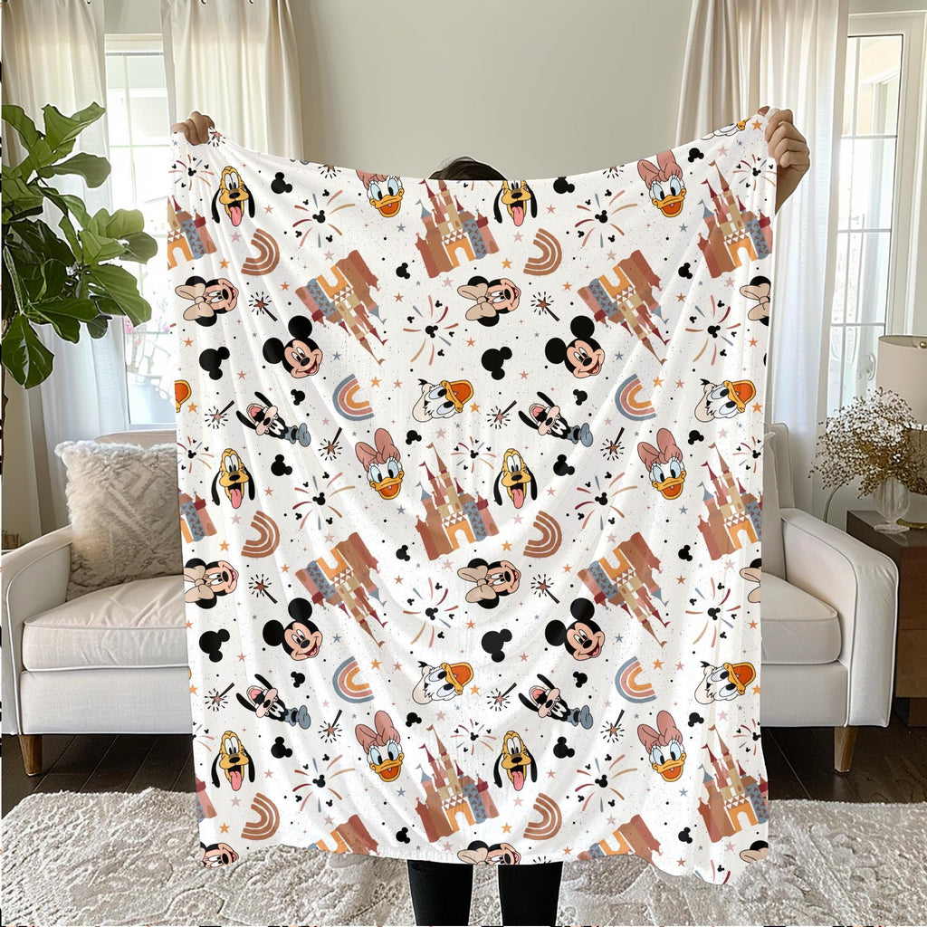 Mickey Castle Baby Blanket, Baby Shower Gift, Customizable Blanket, Disney Blanket, Disney Home Decor, Castle Blanket, Sherpa Blanket