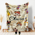 Personalized Pirates Of The Caribbean Blanket, Mickey and Friends Pirates Blanket, Custom Name gift, Disney Family Cruise Trip blankets
