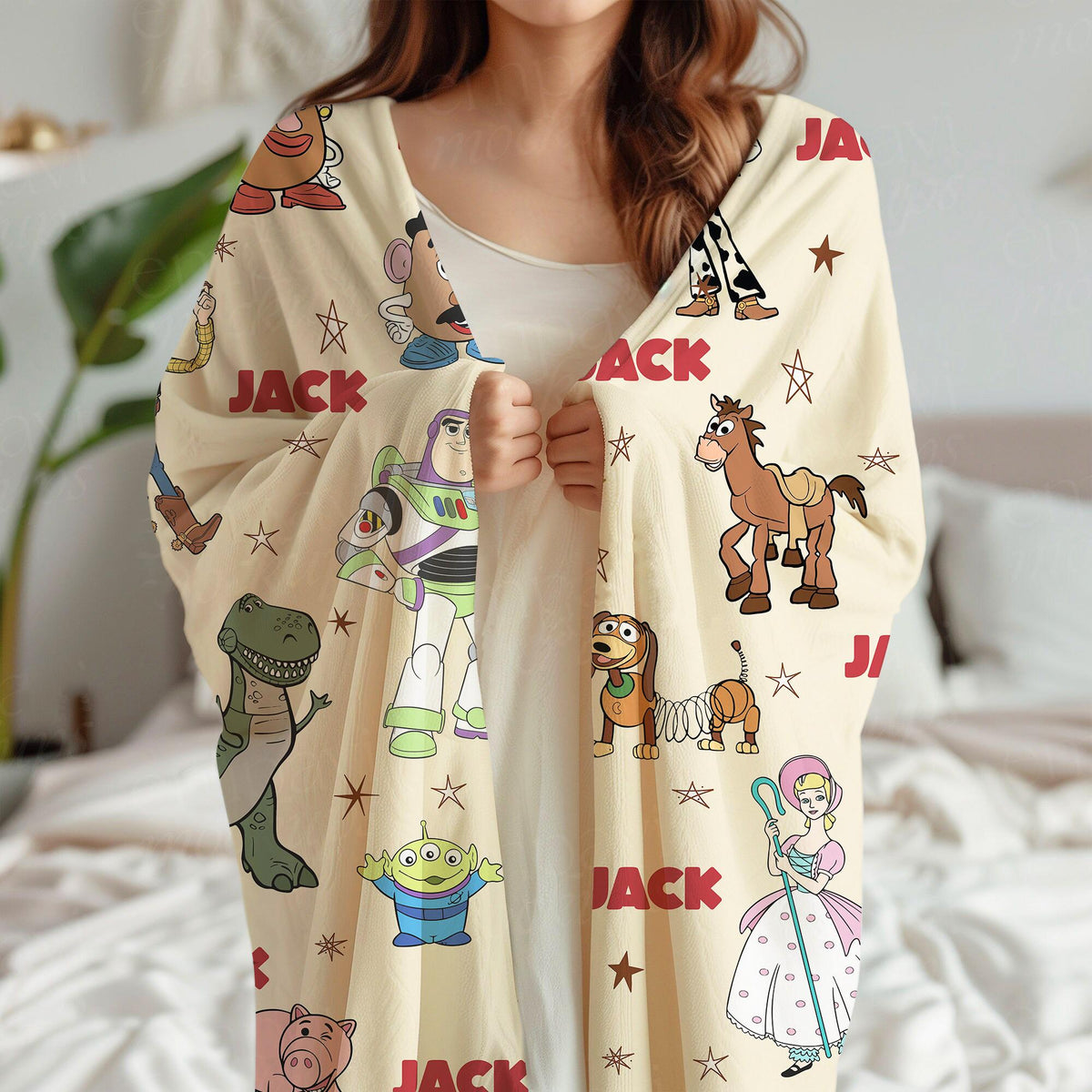 Disney Toy Story Personalized Blanket, Custom Name gift, Woody Buzz T-Rex Jessie Blankets, Toy Story Blankets, Toy Story Characters blanket