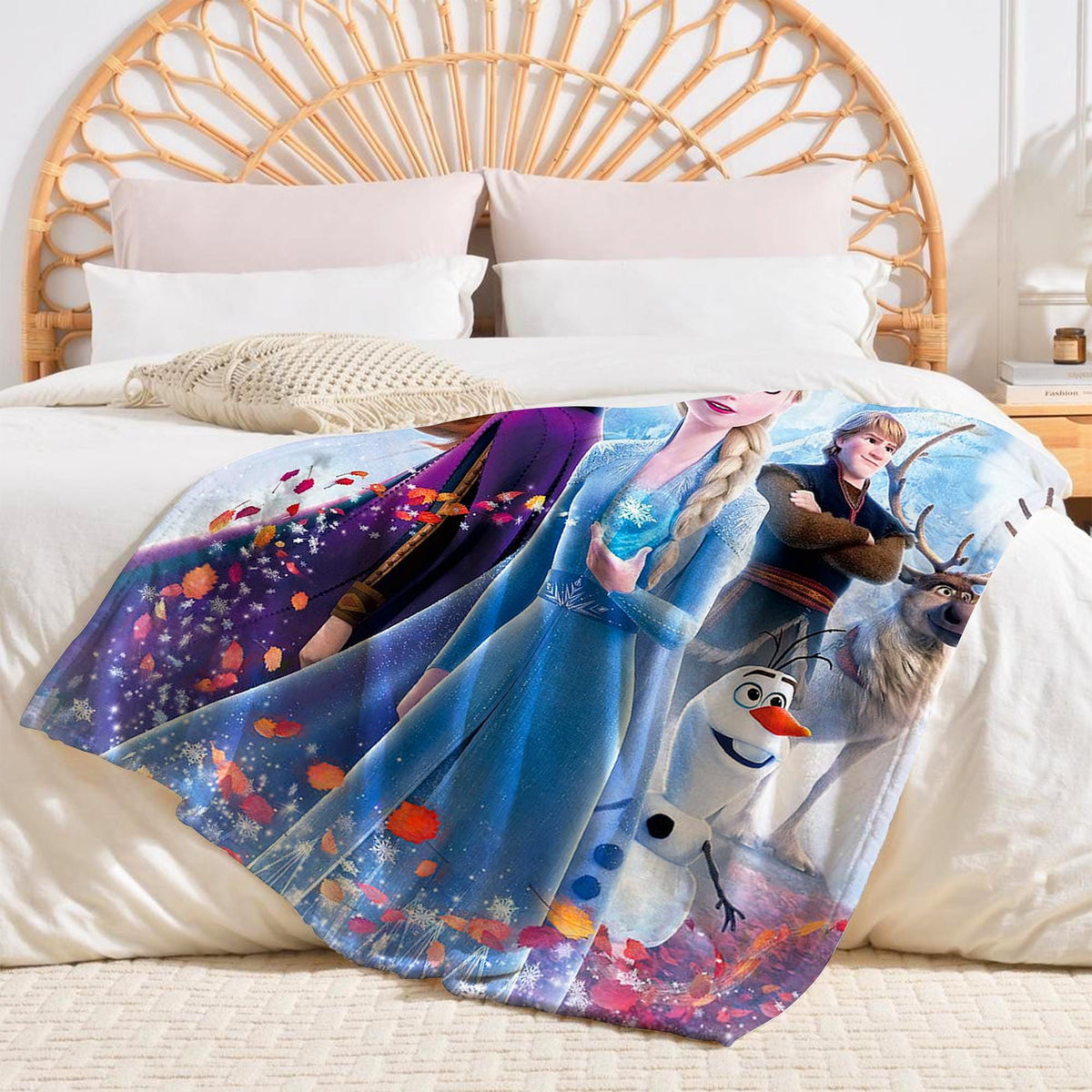 Personalized Disney Frozen Blanket, Custom Name gift, Elsa Anna Blanket, Disney Princess Blanket, Frozen Elsa Throw, Anna Elsa Bruni Olaf