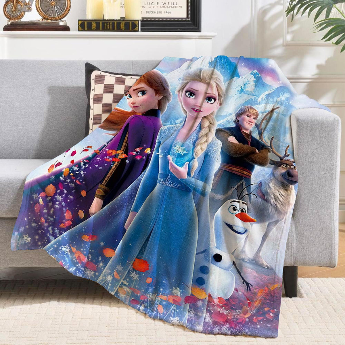 Personalized Disney Frozen Blanket, Custom Name gift, Elsa Anna Blanket, Disney Princess Blanket, Frozen Elsa Throw, Anna Elsa Bruni Olaf