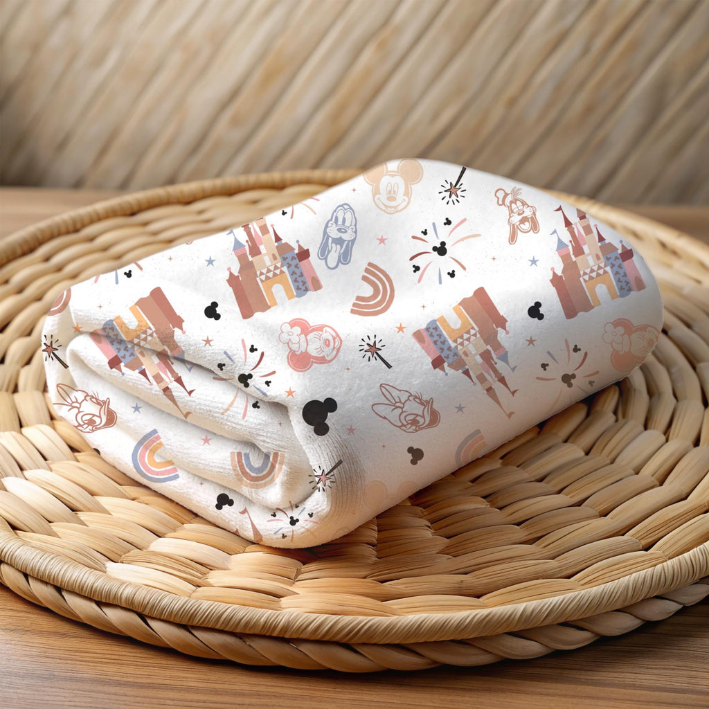Mickey Castle Baby Blanket, Baby Shower Gift, Customizable Blanket, Disney Blanket, Disney Home Decor, Castle Blanket, Sherpa Blanket