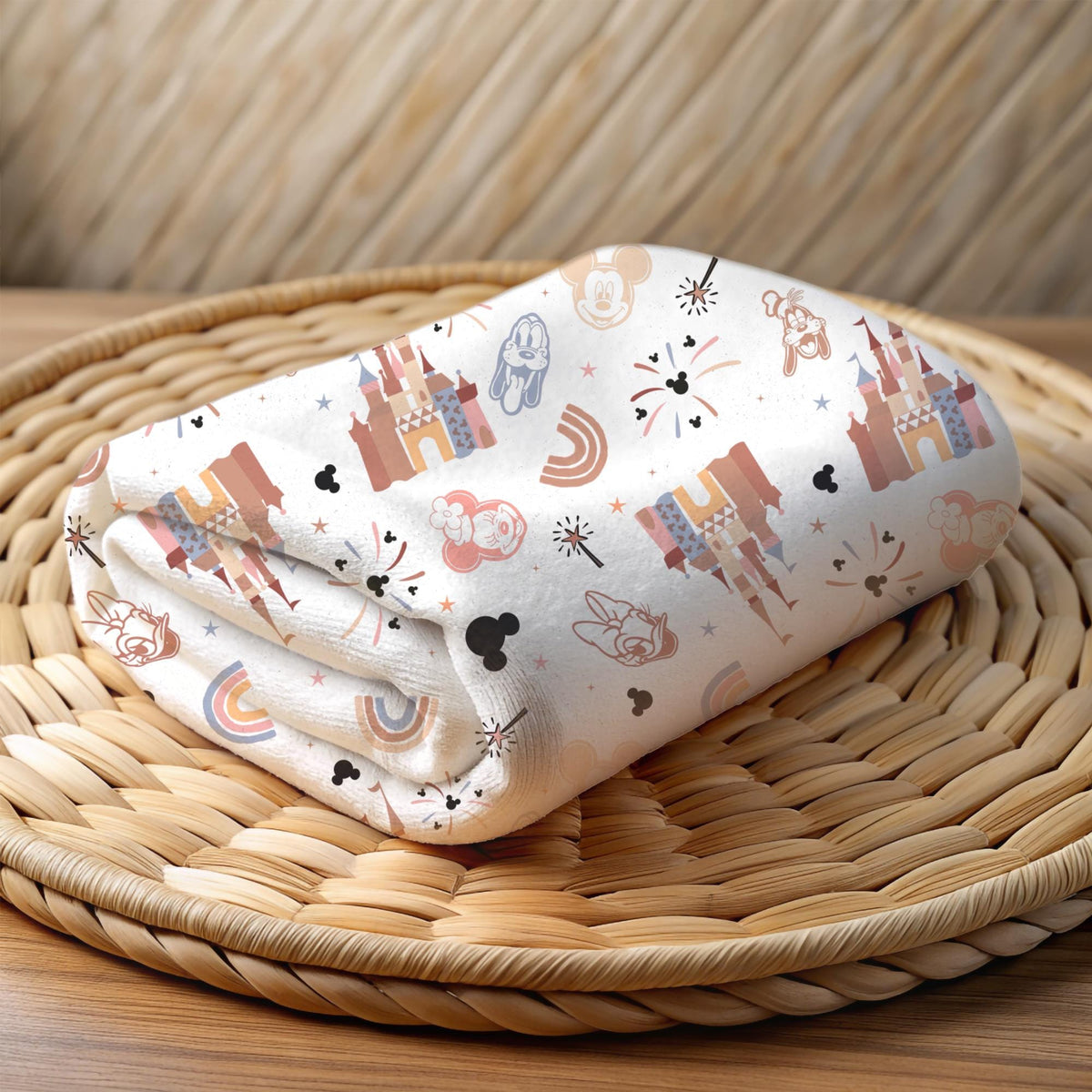 Mickey Castle Baby Blanket, Baby Shower Gift, Customizable Blanket, Disney Blanket, Disney Home Decor, Castle Blanket, Sherpa Blanket