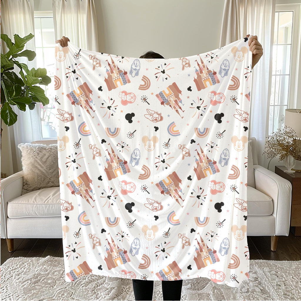Mickey Castle Baby Blanket, Baby Shower Gift, Customizable Blanket, Disney Blanket, Disney Home Decor, Castle Blanket, Sherpa Blanket
