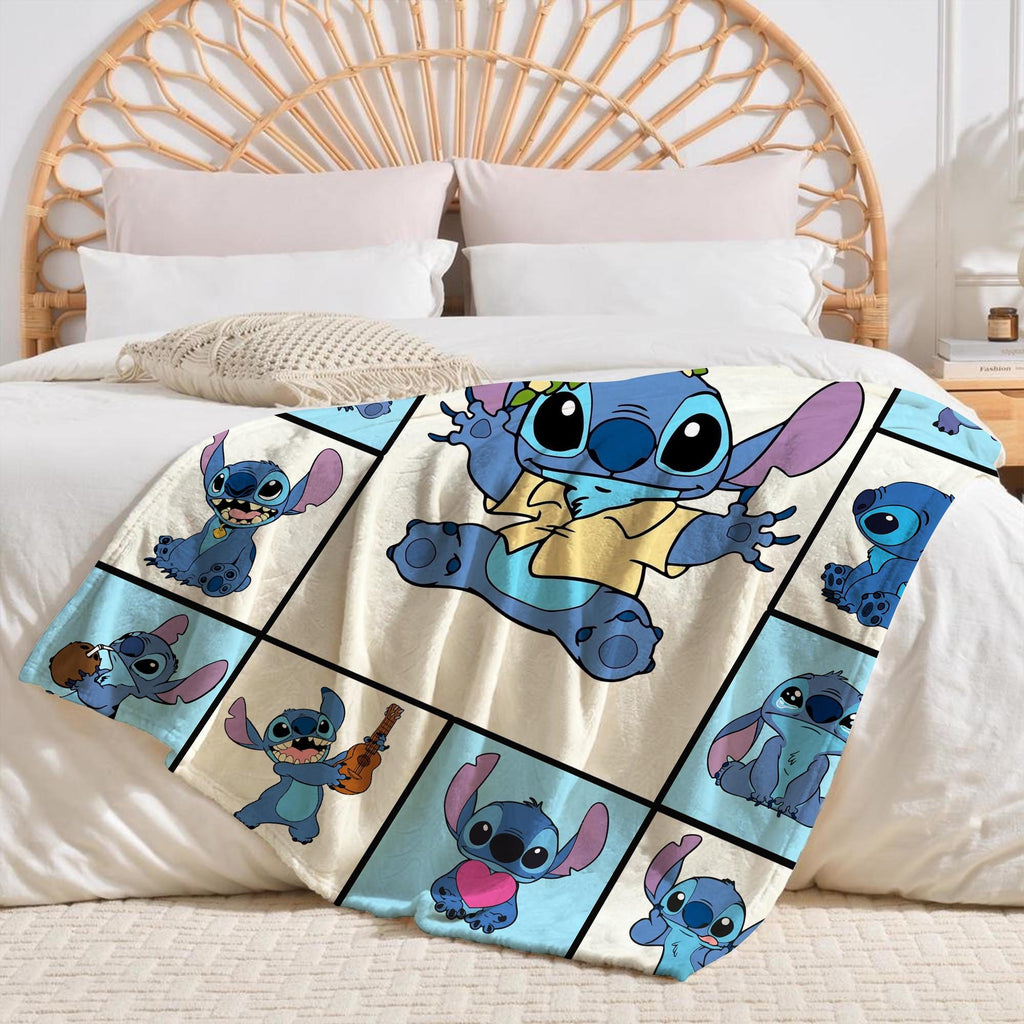Personalized Disney Stitch Blanket, Stitch Angel Blankets, Lilo and Stitch Blanket, Birthday Boy Girl Gifts, Kids Name Blanket, Baby Gifts