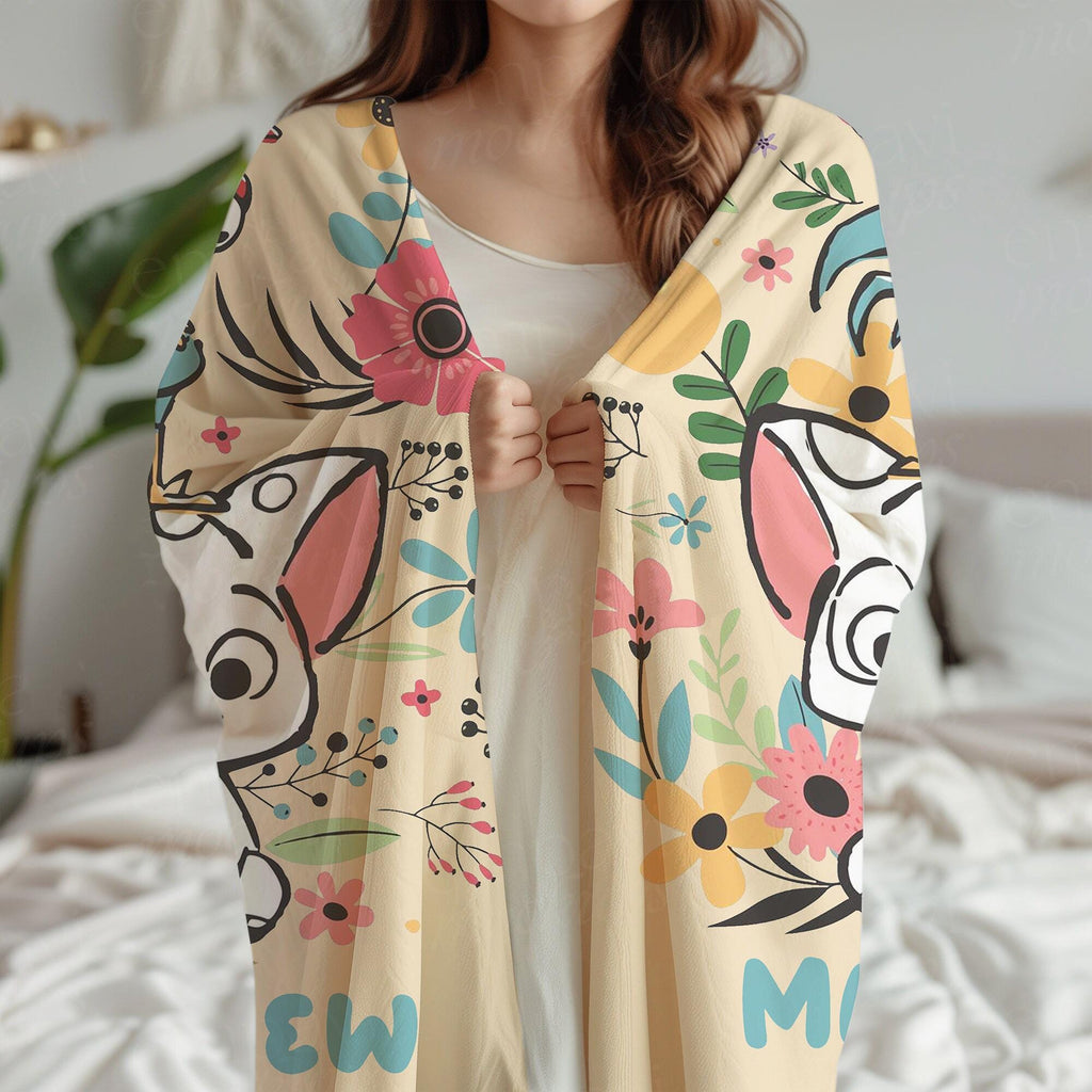 Personalized Moana Blankets, Pua And Hei Hei Blanket, Floral Moana Blanket, Pua Blanket, Birthday Boy Girl Gifts, Kids Name Blanket