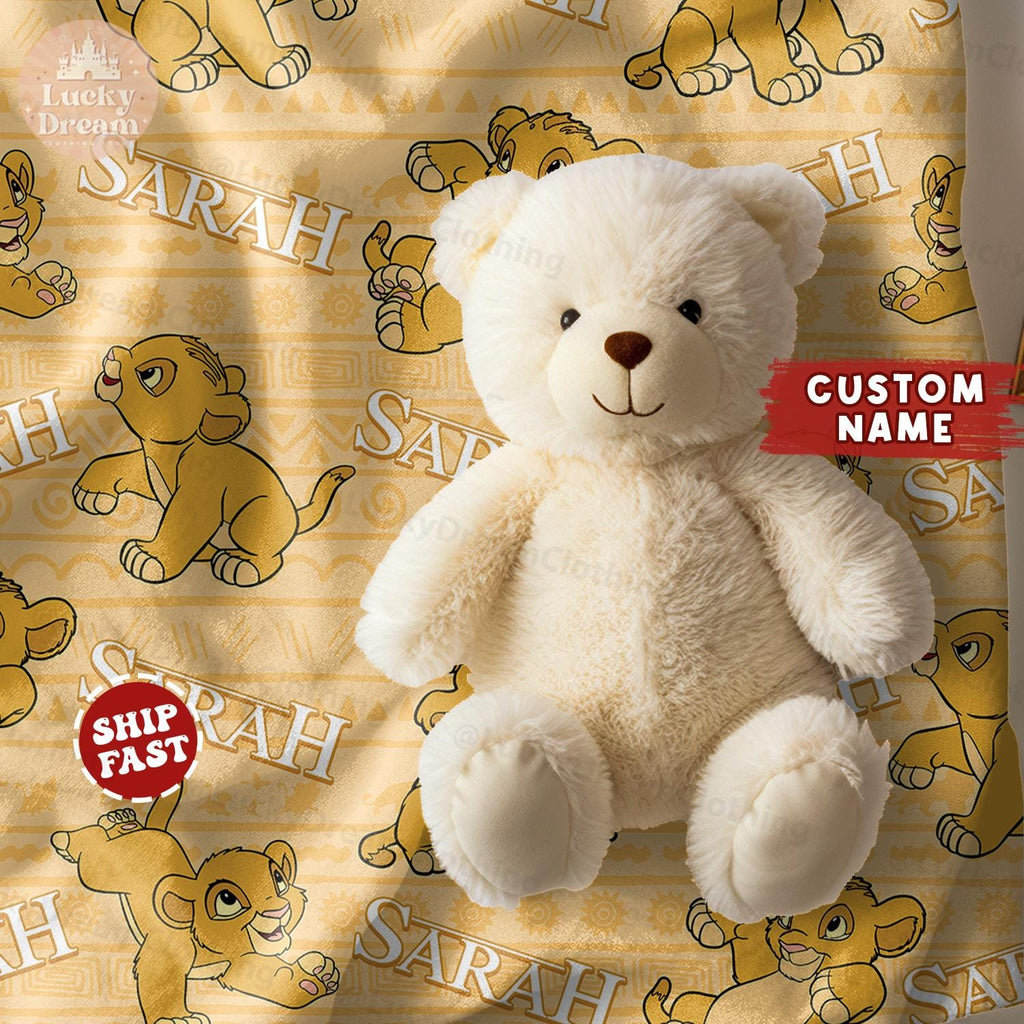 Custom Name Baby Simba Blanket, Personalized Lion King Blanket Gift For Boy, Baby Lion Blanket, Simba Blanket Gift, Disney Family Blanket